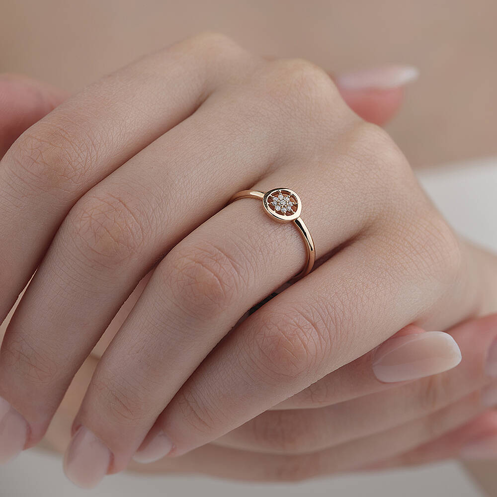 0.05 Karat Rose Pırlanta Yüzük - 2