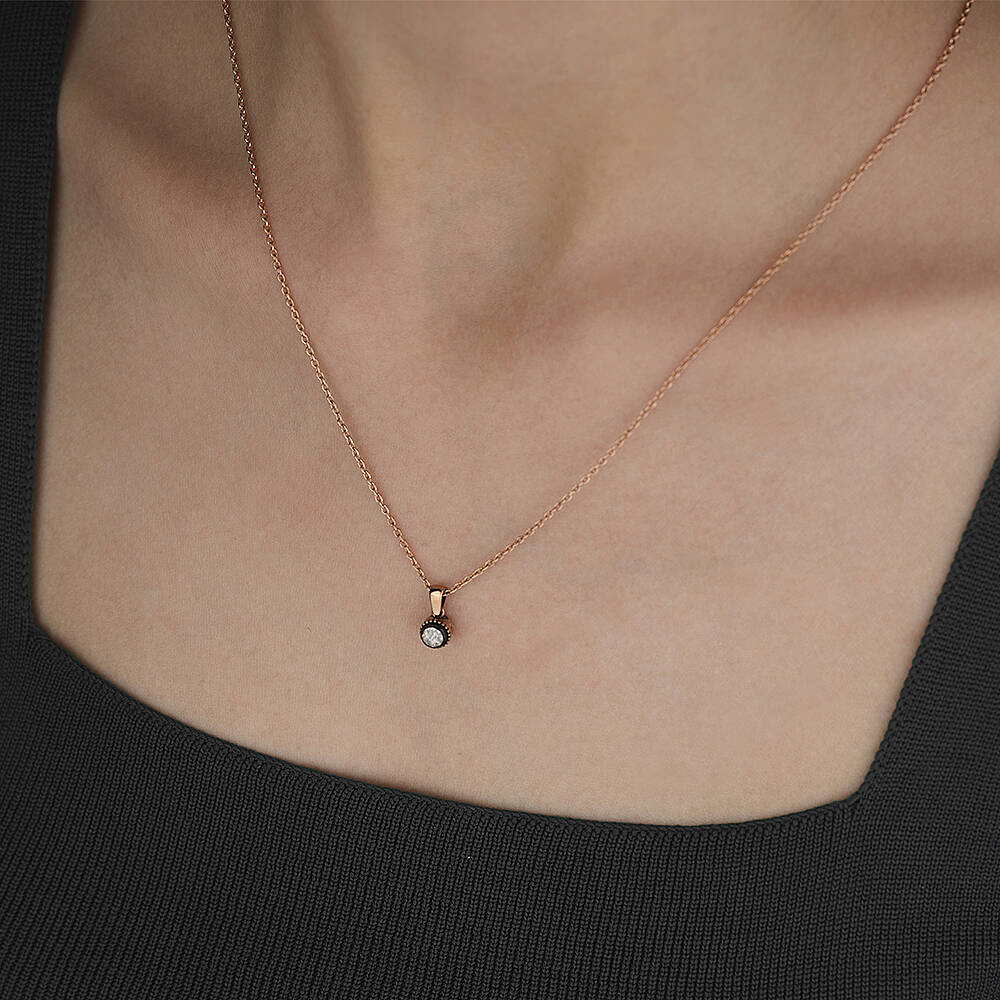 0.15 Karat Elmas Tektaş Kolye - 2