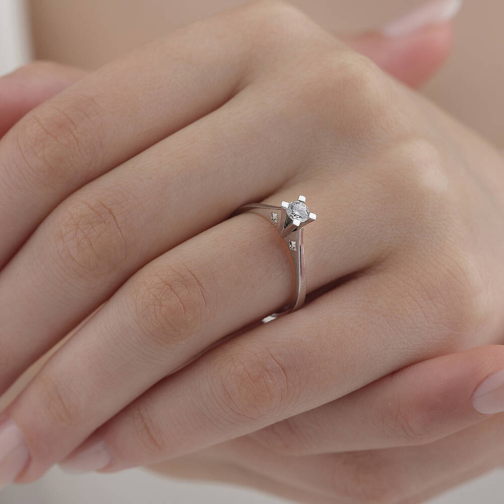 0.23 Karat Pırlanta Tektaş Yüzük - 2