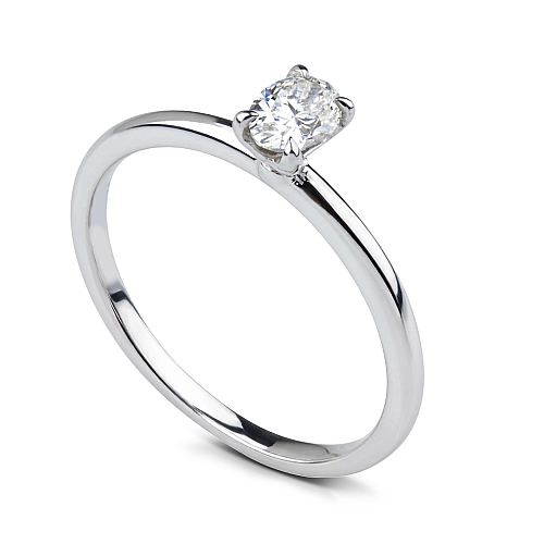 0.30 Karat Oval Pırlanta Tektaş Yüzük - 1