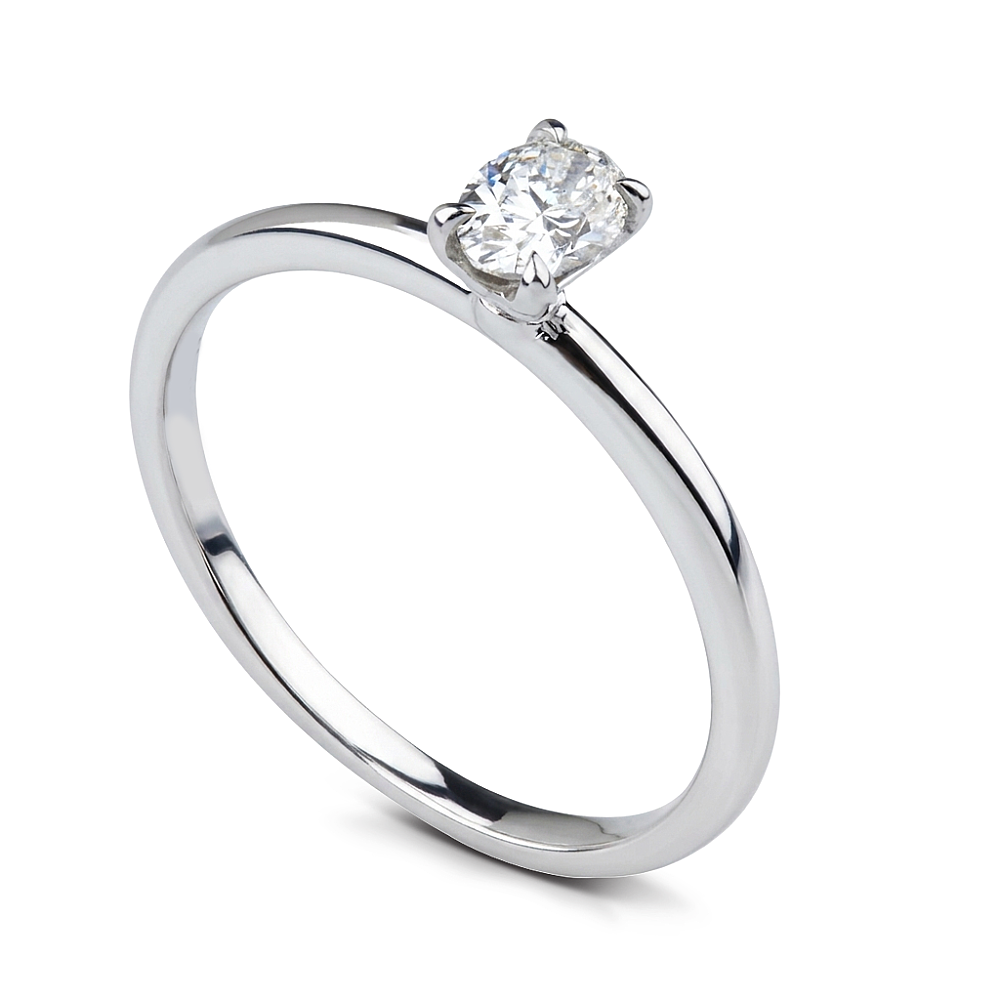 0.30 Karat Oval Pırlanta Tektaş Yüzük - 1