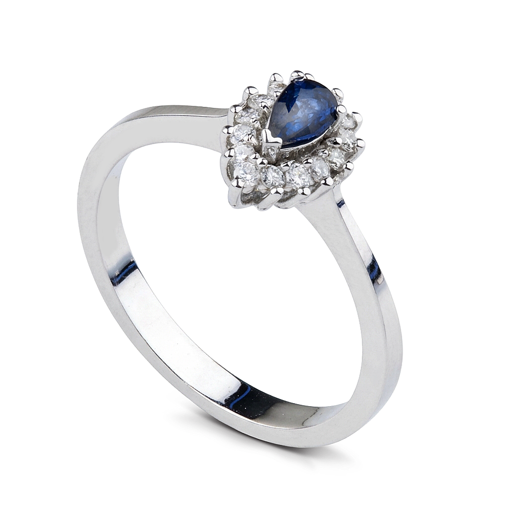 0.41 Karat Safir Yüzük - 1