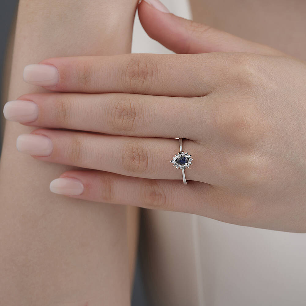 0.41 Karat Safir Yüzük - 2