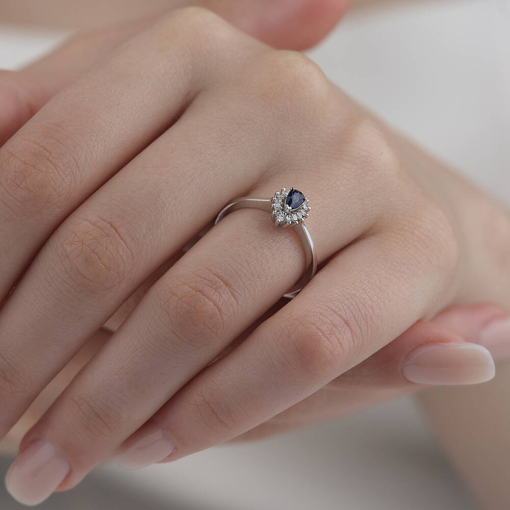0.41 Karat Safir Yüzük - 3