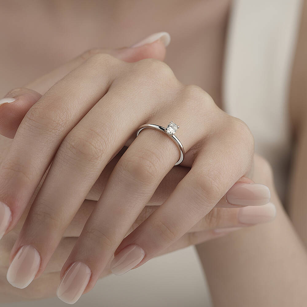 0.43 Karat Oval Pırlanta Tektaş Yüzük - 2