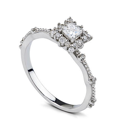 0.44 Carat Pırlanta Kare Yüzük