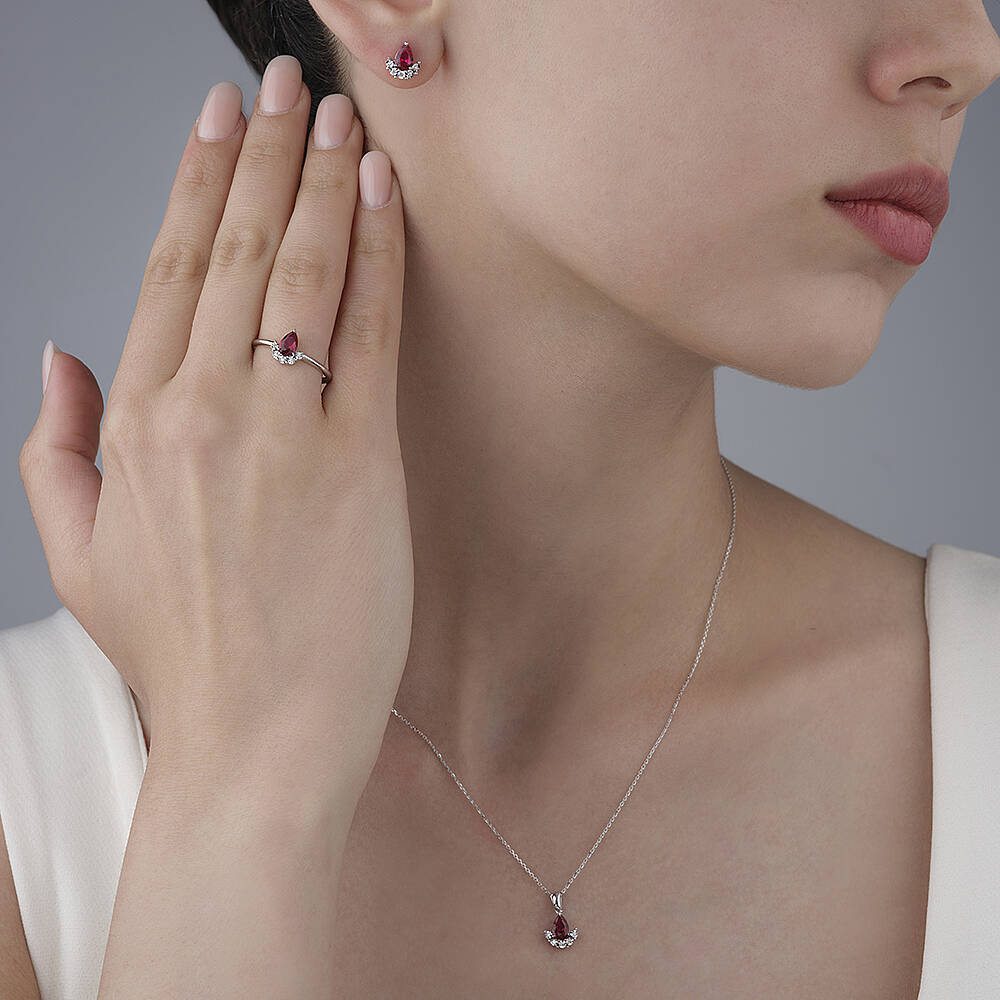 0.48 Karat Ruby Kolye - 2