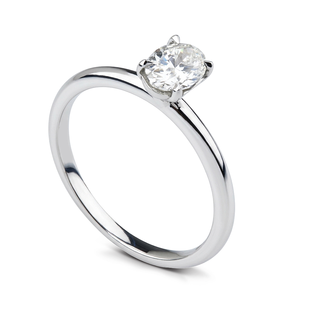 0.51 Karat Oval Pırlanta Tektaş Yüzük - 1