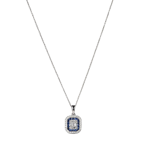 0.51 Karat Safir Taşlı Pırlanta Kolye