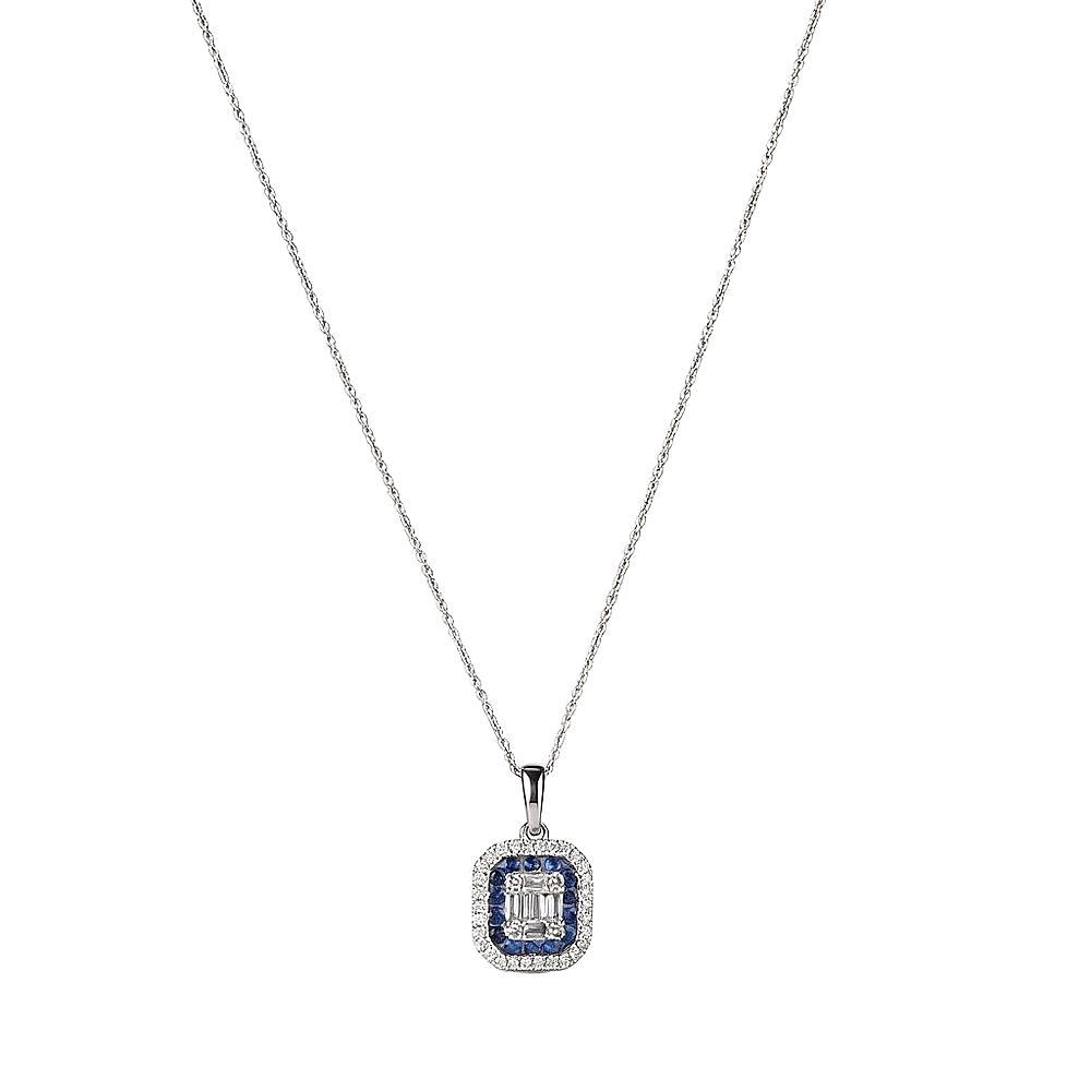 0.51 Karat Safir Taşlı Pırlanta Kolye - 1