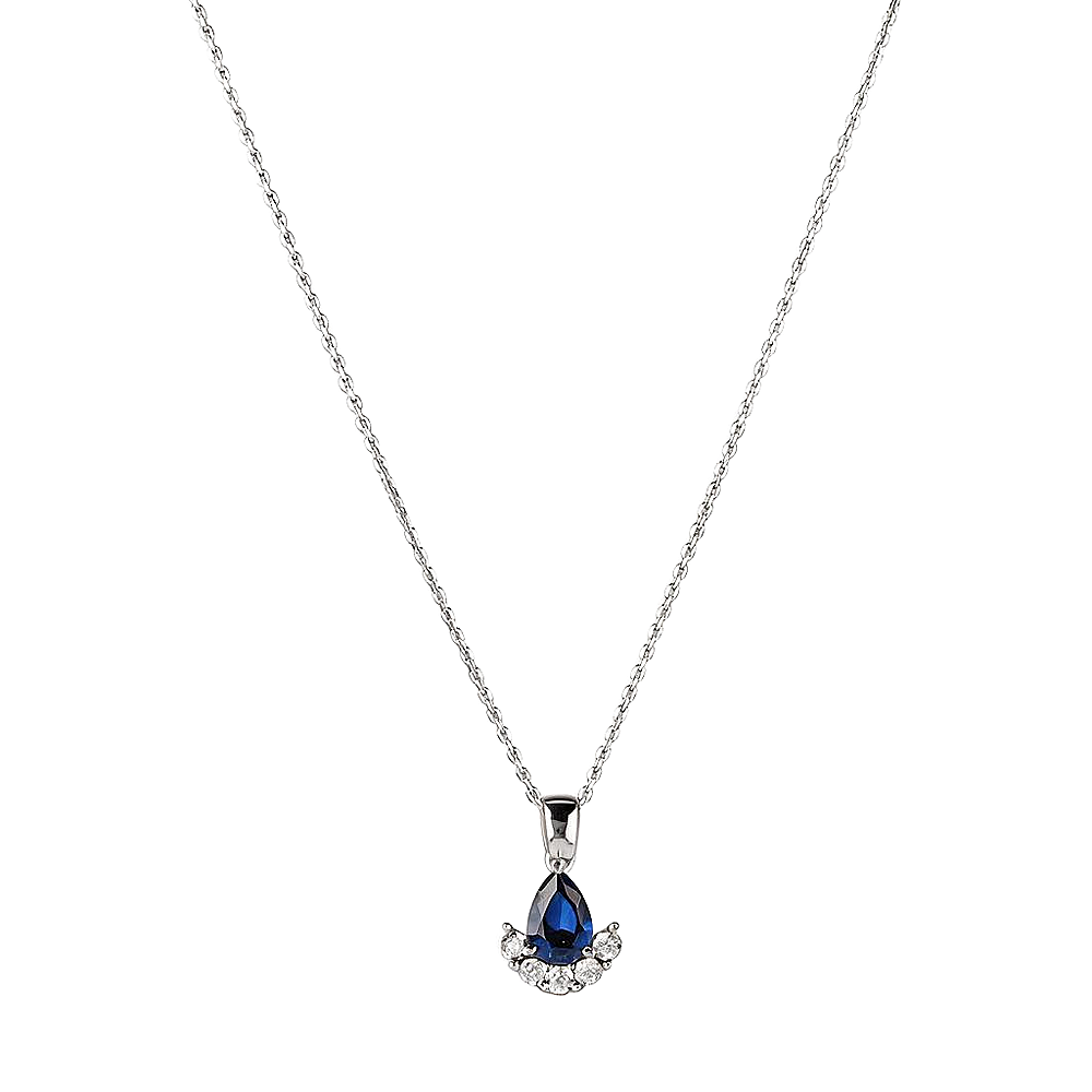 0.53 Karat Safir Kolye - 1