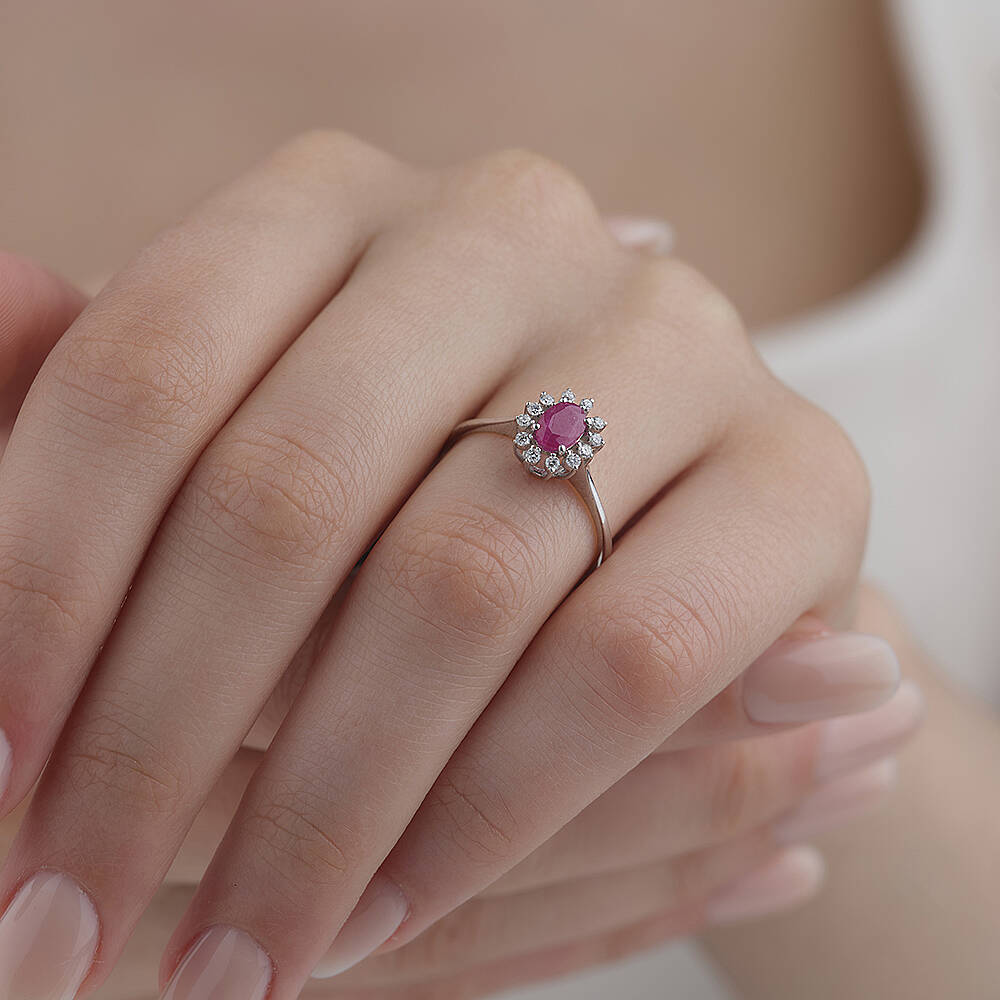 0.60 Karat Ruby Pırlanta Yüzük - 2