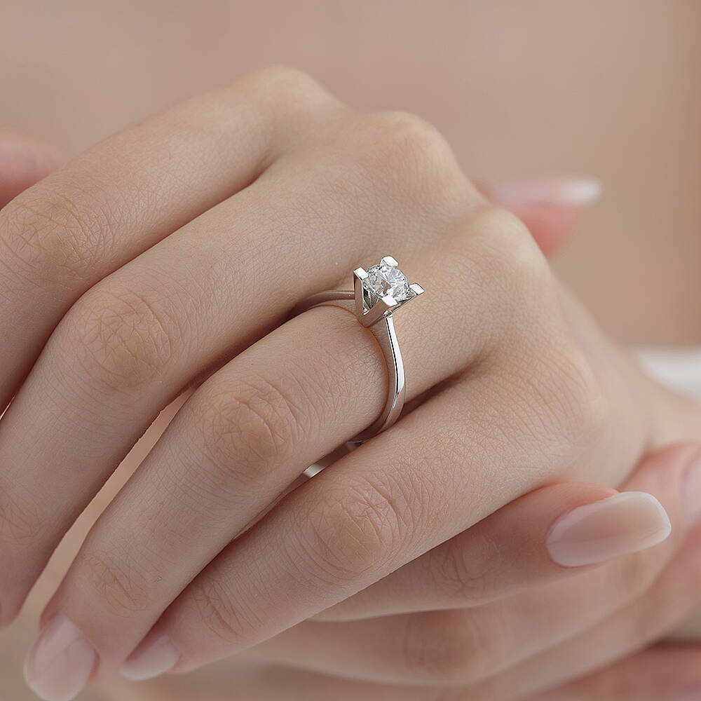 0.63 Karat Pırlanta Tekataş Yüzük - 2