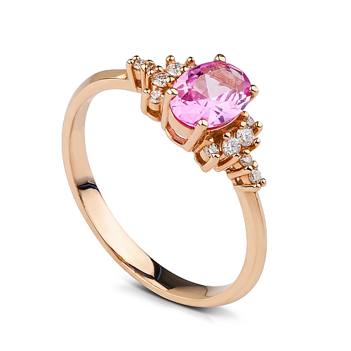 0.87 Karat Pembe Topaz Yüzük