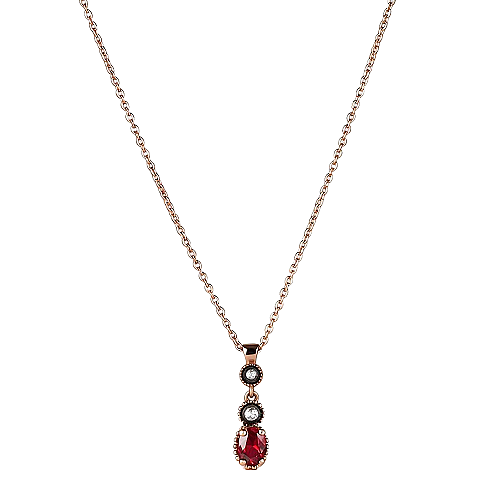 0.90 Karat Ruby Elmas Kolye
