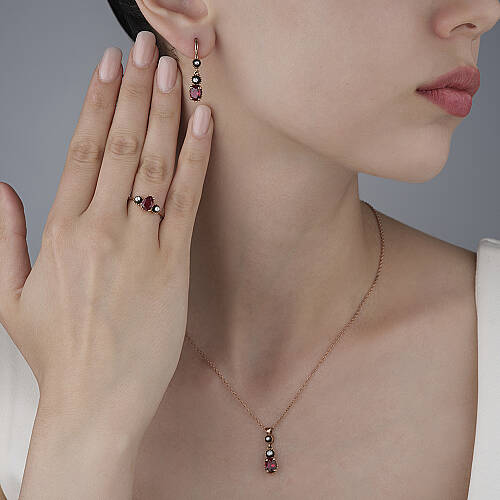 0.90 Karat Ruby Elmas Kolye (1)