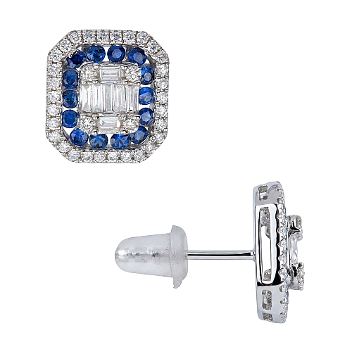 1.00 Karat Safir Taşlı Küpe