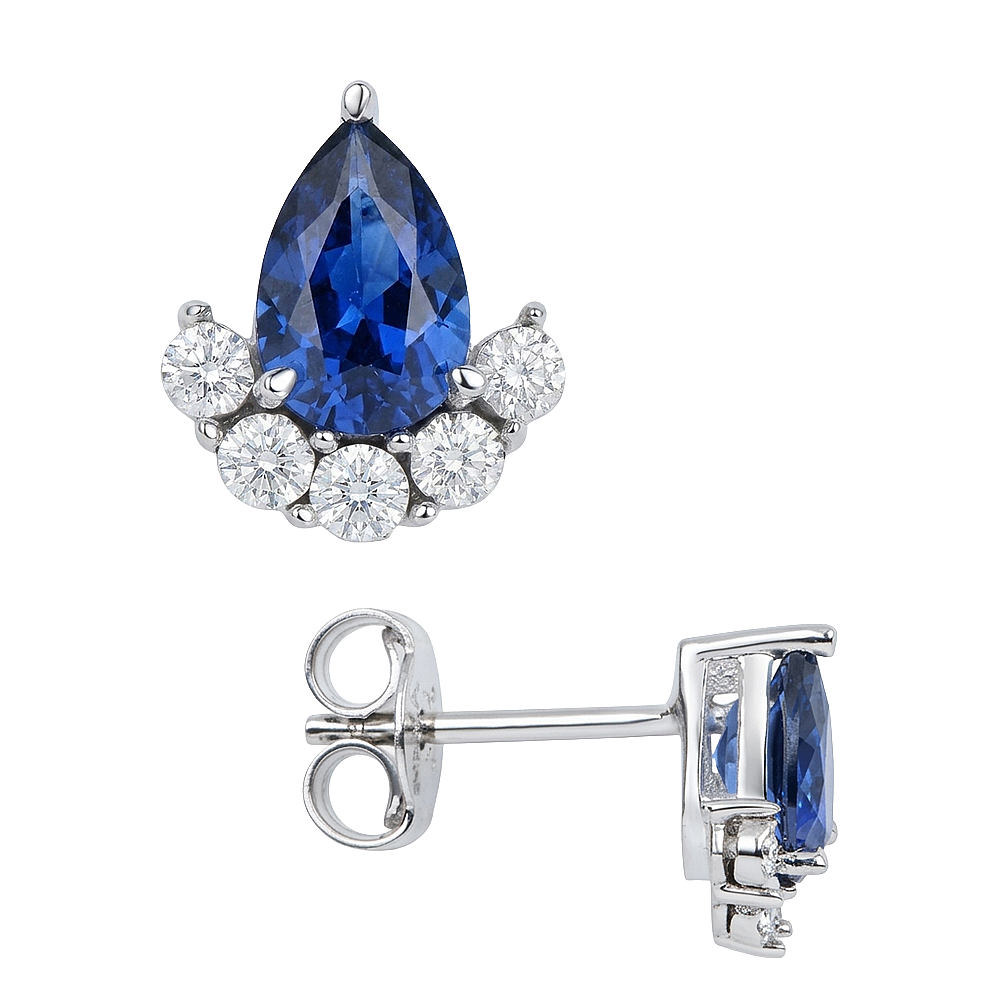 1.02 Karat Safir Küpe - 1