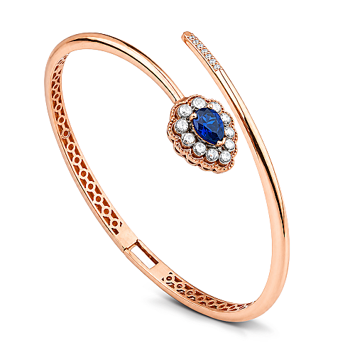1.03 Karat Elmas Safir Kelepçe