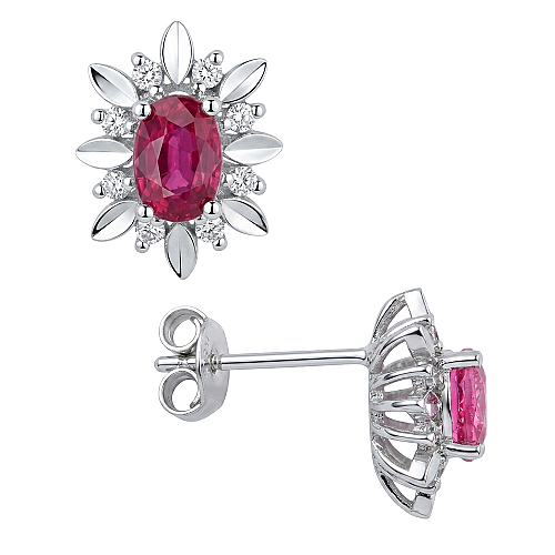 1.65 Karat Ruby Küpe