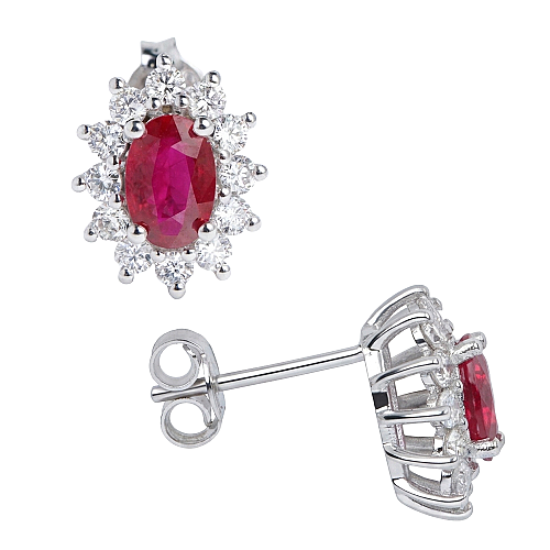 1.72 Karat Ruby Küpe