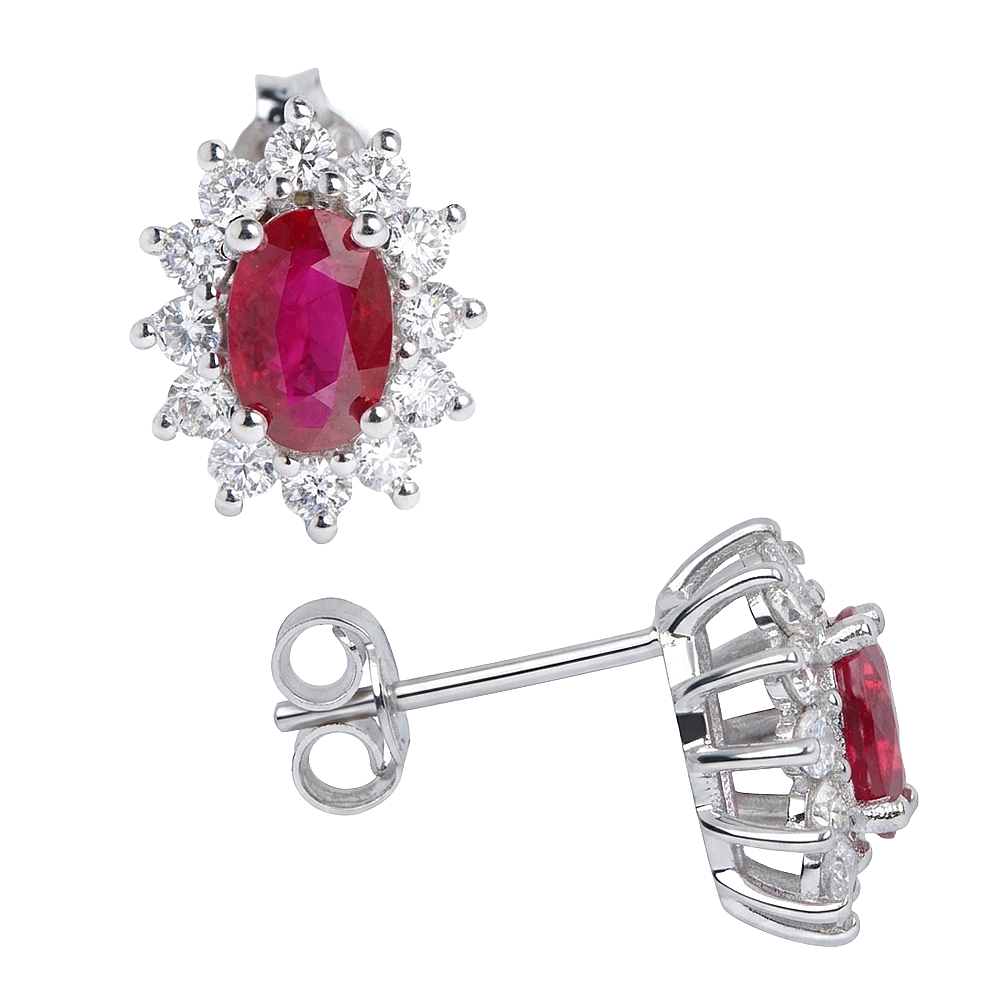 1.72 Karat Ruby Küpe - 1