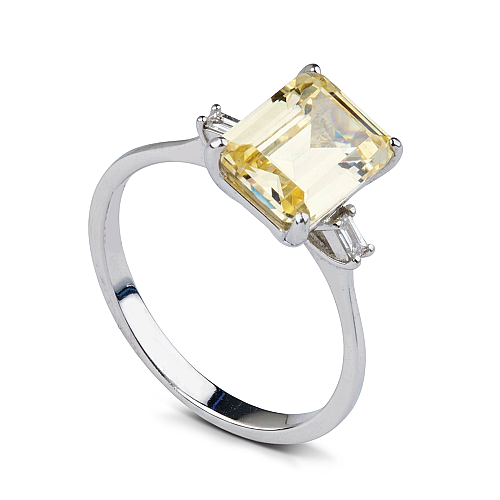 3.93 Karat Sarı Topaz Pırlanta Yüzük