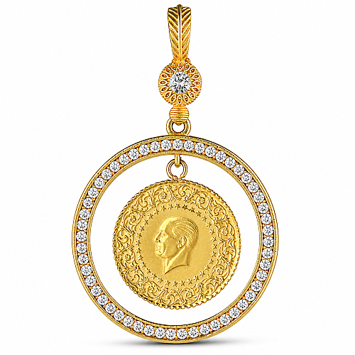 Çeyrek Altınlı Kolye Ucu