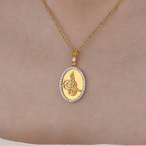 Oval Tuğra Kolye Ucu - 3