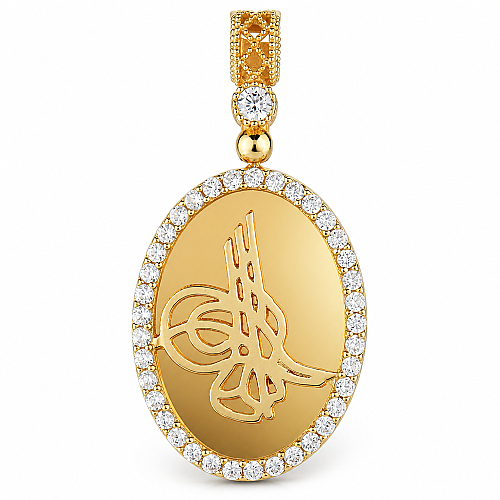 Oval Tuğra Kolye Ucu - 1